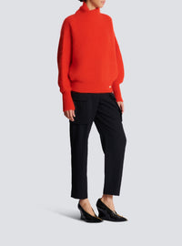 Wool sweater with statement collar - Red
