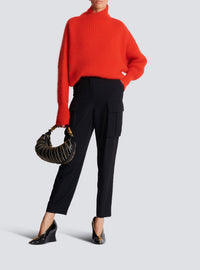 Wool sweater with statement collar - Red