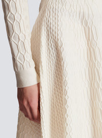 Jupe patineuse en maille croco - Naturel