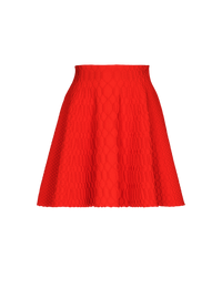 Jupe patineuse en maille croco - Rouge