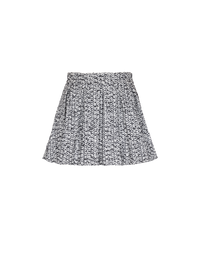 Jupe plissée en tweed zippée - Noir & Blanc