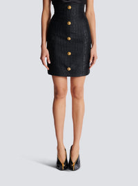 Jupe crayon effet croco - Noir