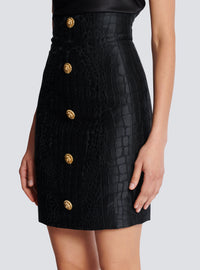 Jupe crayon effet croco - Noir