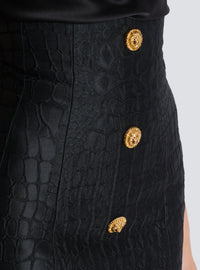 Jupe crayon effet croco - Noir