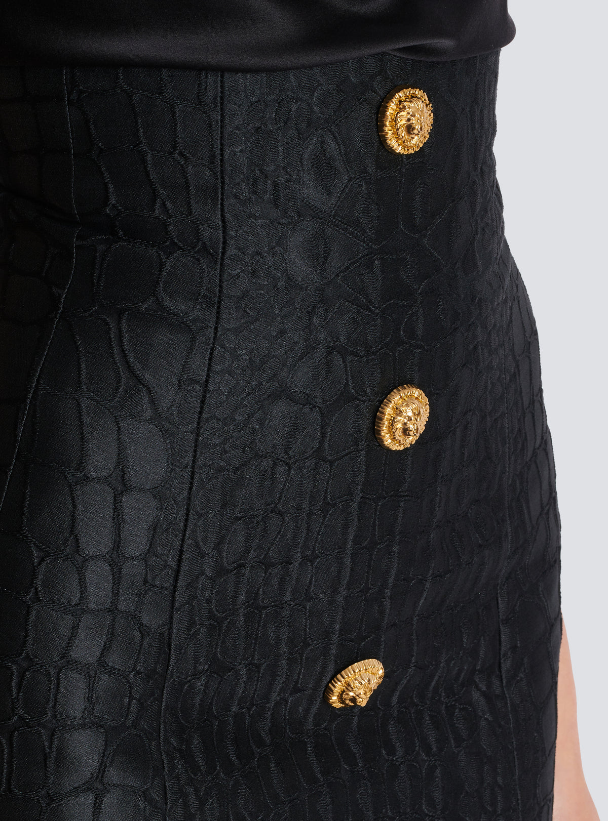 Jupe crayon effet croco - Noir