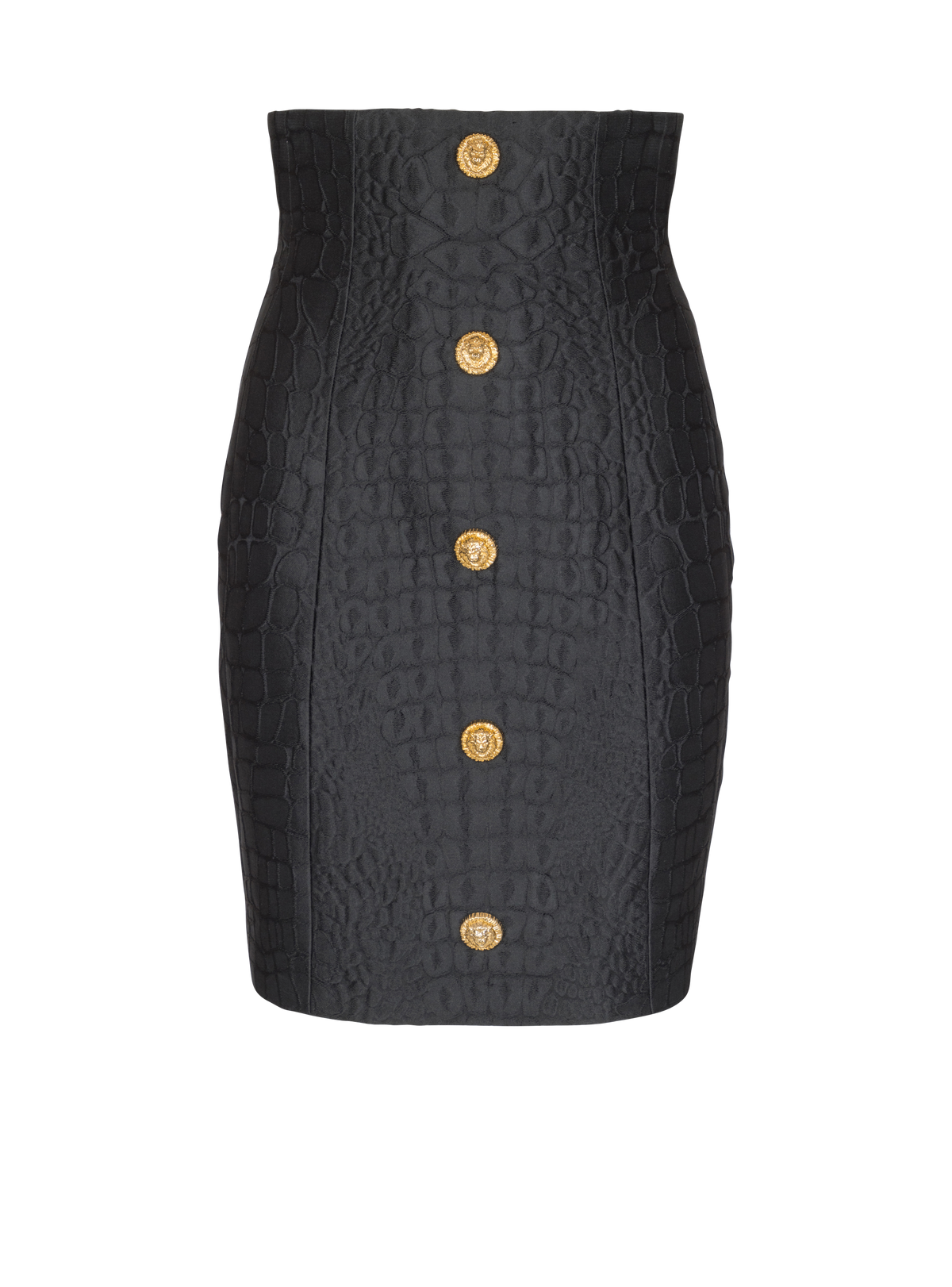 Jupe crayon effet croco - Noir