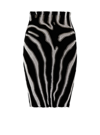 Jupe crayon en velours zébré - Noir & Blanc
