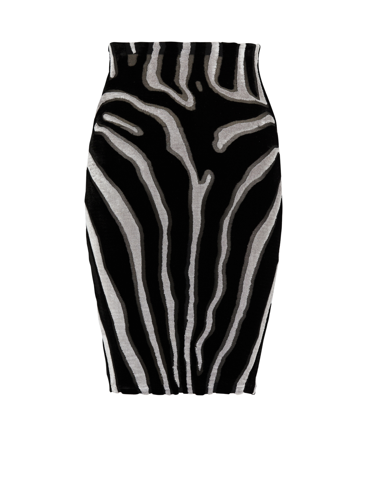 Jupe crayon en velours zébré - Noir & Blanc