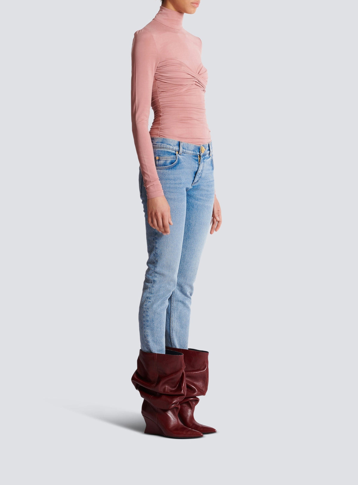 Washed denim skinny trousers - Washed Denim Blue
