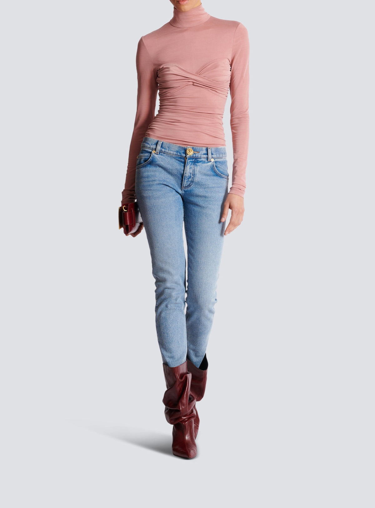 Washed denim skinny trousers - Washed Denim Blue