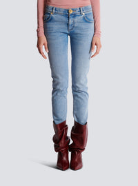 Jean skinny en denim délavé - Bleu Jean Délavé