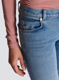 Jean skinny en denim délavé - Bleu Jean Délavé