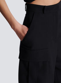 Bermuda en laine grain de poudre - Noir