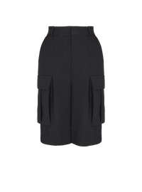 Bermuda en laine grain de poudre - Noir