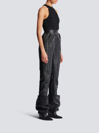 Pantalon effet embossé - Noir