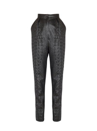 Pantalon effet embossé - Noir