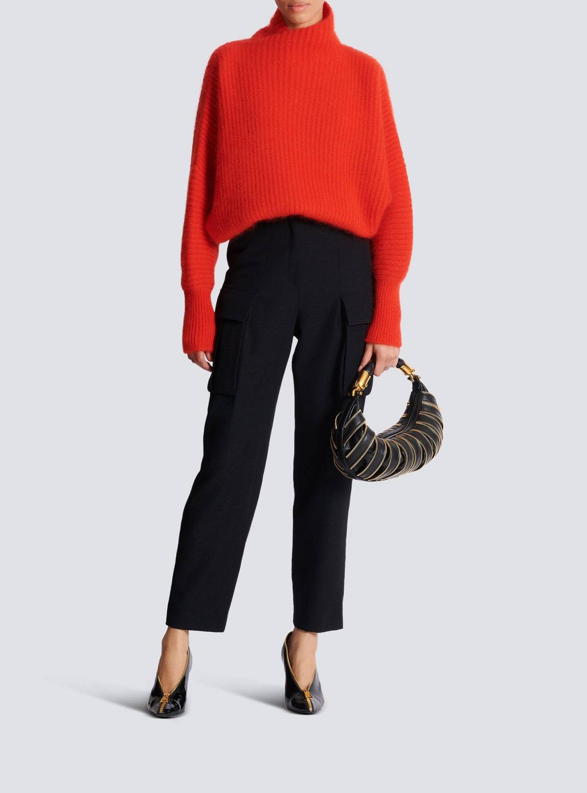 Wool cargo trousers - Black