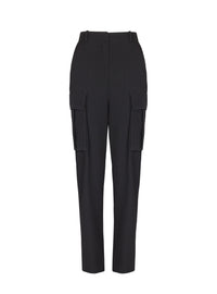 Wool cargo trousers - Black
