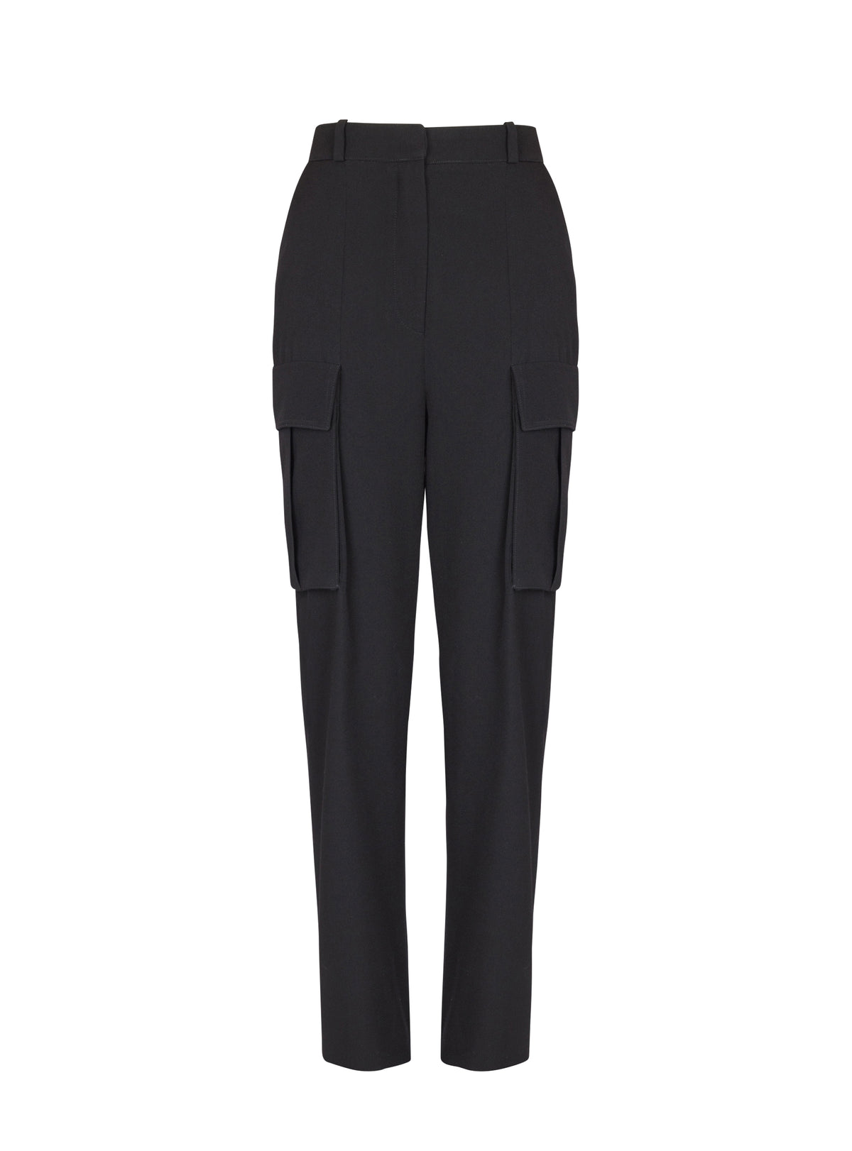 Wool cargo trousers - Black