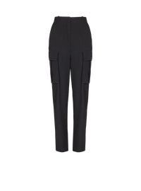 Pantalon cargo en laine grain de poudre - Noir