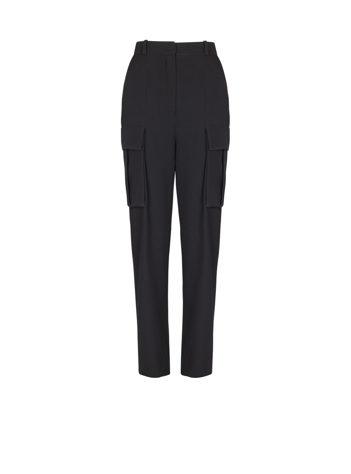 Pantalon cargo en laine grain de poudre - Noir