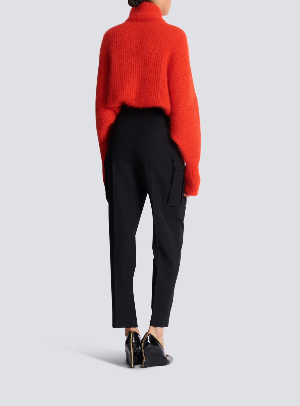 Wool cargo trousers - Black