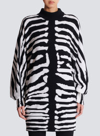 Robe en maille intarsia zébrée - Noir & Blanc