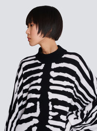 Robe en maille intarsia zébrée - Noir & Blanc