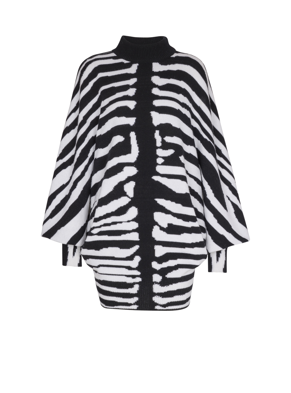 Robe en maille intarsia zébrée - Noir & Blanc