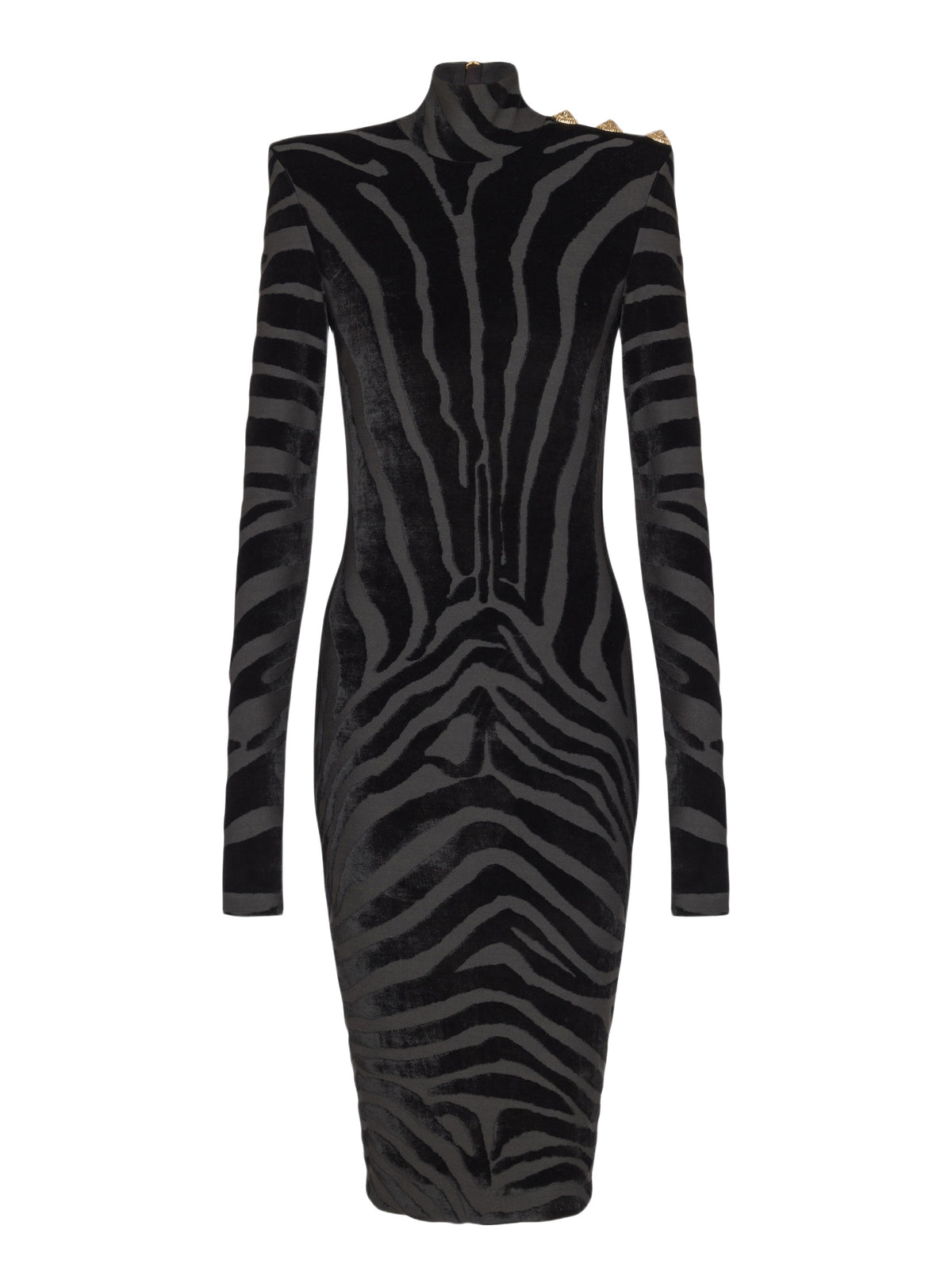 Robe courte en velours zébré - Noir