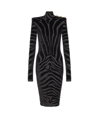 Robe courte en velours zébré - Noir