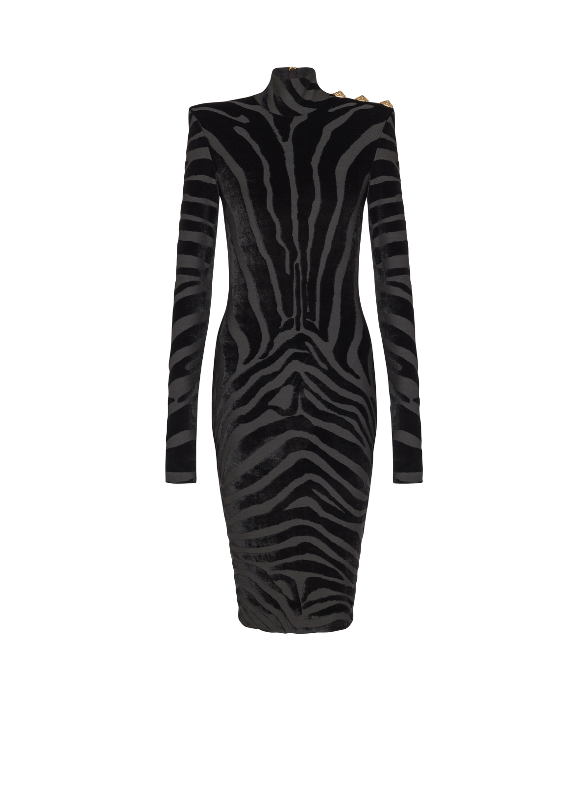 Robe courte en velours zébré - Noir