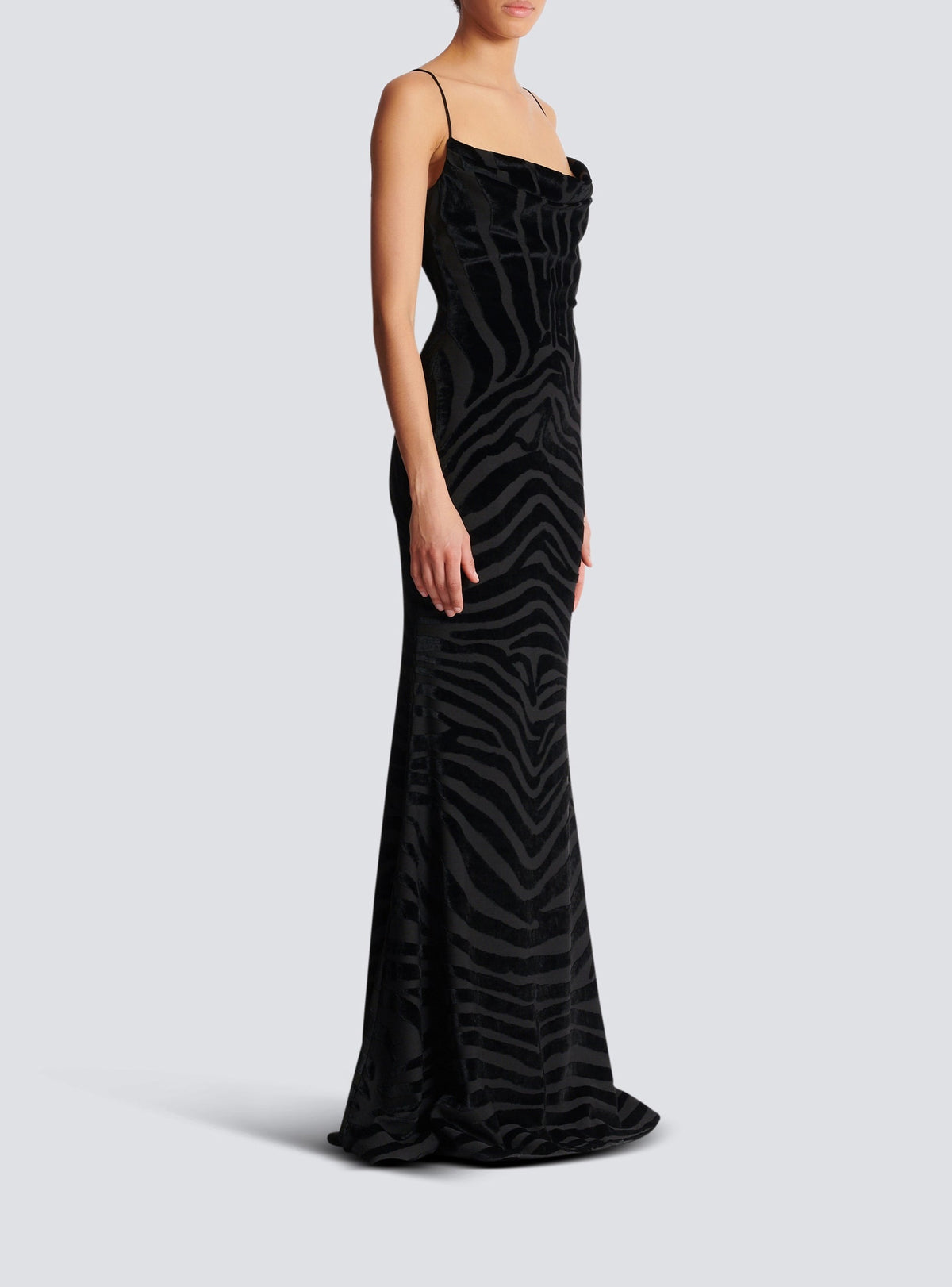 Long velvet dress - Black