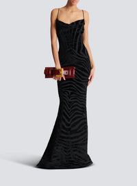 Long velvet dress - Black