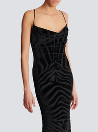 Long velvet dress - Black