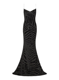 Long velvet dress - Black