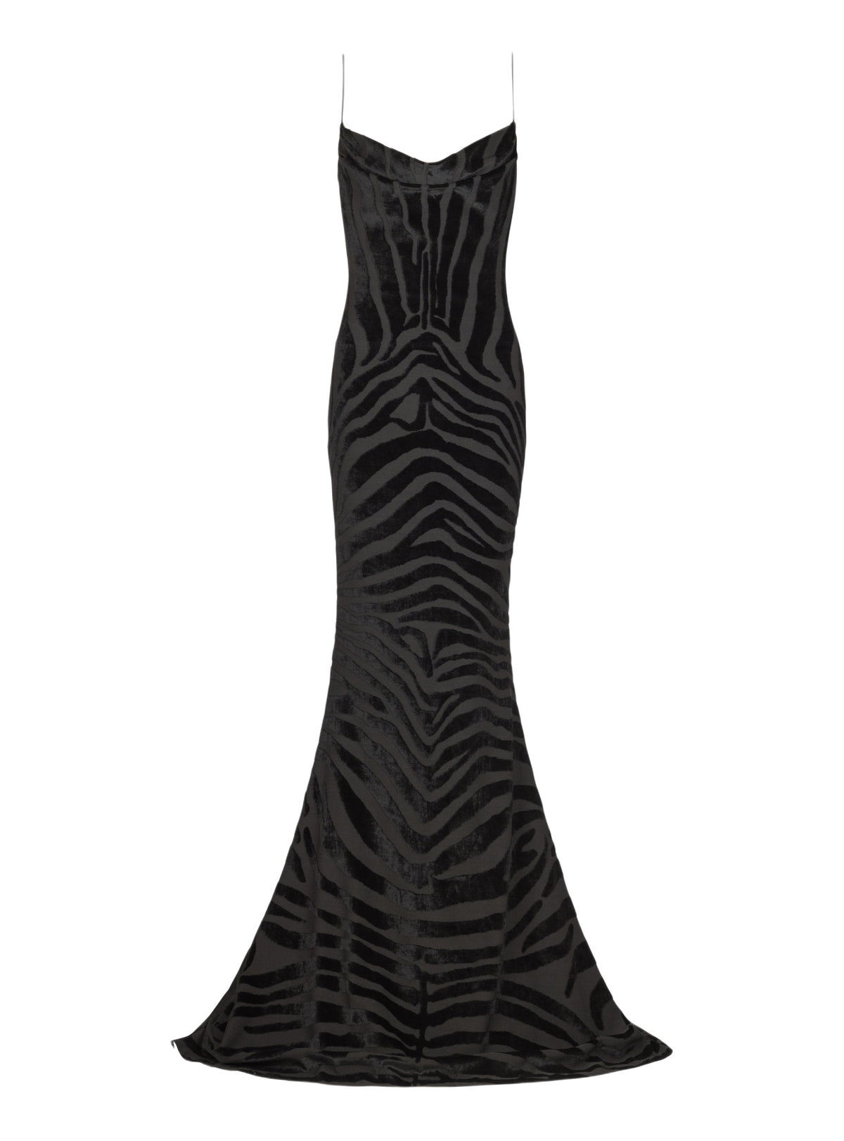 Long velvet dress - Black