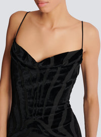 Long velvet dress - Black