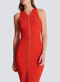 Long sleeveless knit dress - Red
