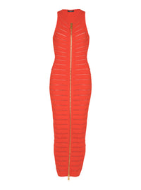 Long sleeveless knit dress - Red
