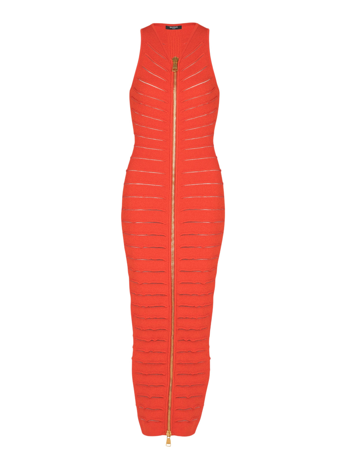 Long sleeveless knit dress - Red