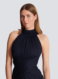 Robe en jersey drapé - Bleu