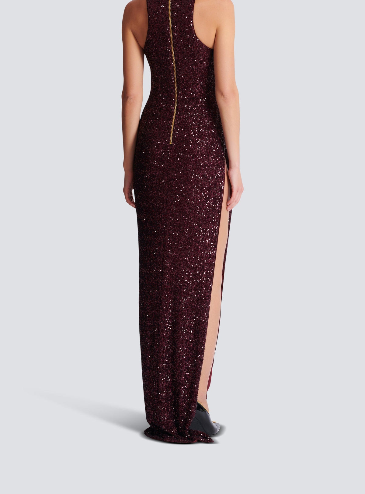 Long sleeveless sequin dress - Dark Purple