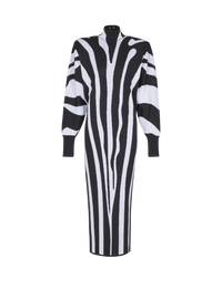 Robe longue en maille intarsia zébrée - Noir & Blanc