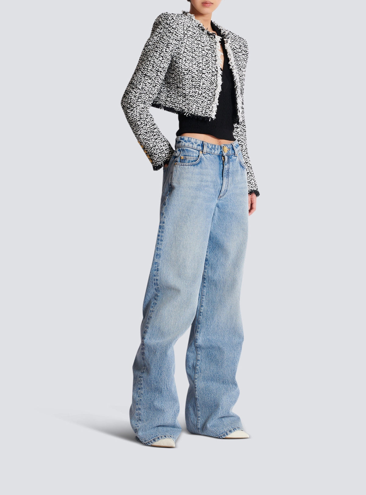 Short tweed jacket - Black & White