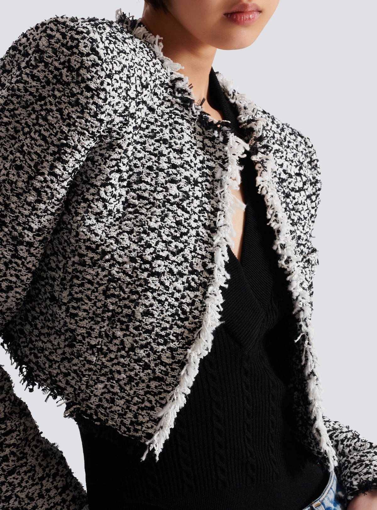 Short tweed jacket - Black & White
