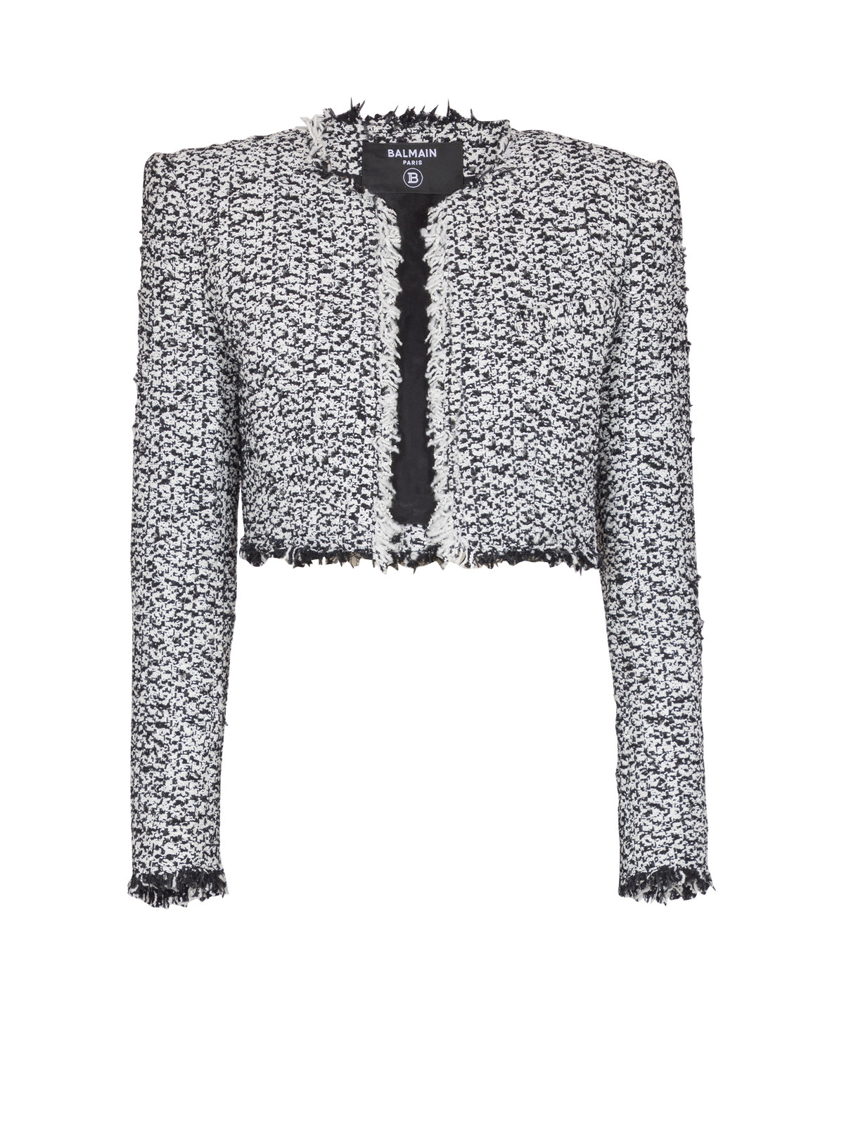 Veste courte en tweed - Noir & Blanc