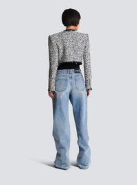 Veste courte en tweed - Noir & Blanc