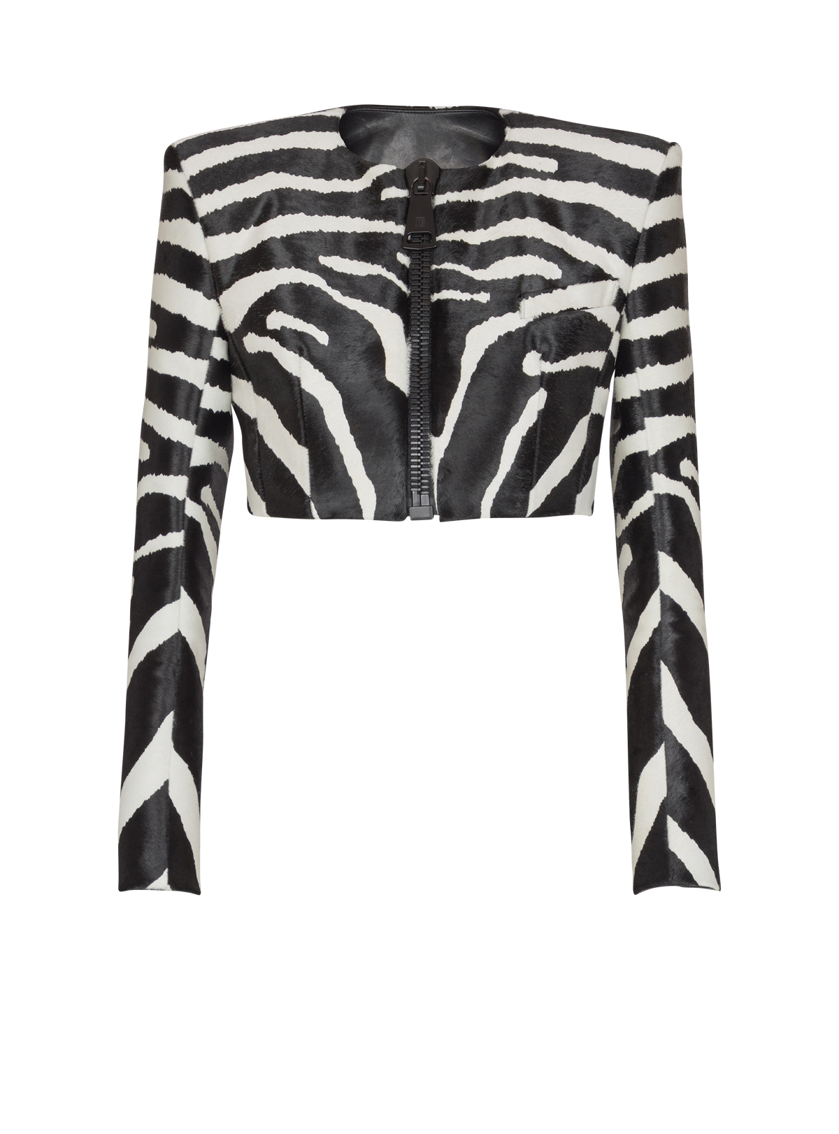 Veste spencer zébrée cavallino zippée - Noir & Blanc