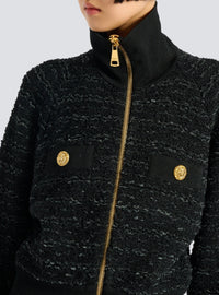 Tweed bomber jacket - Black